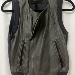 BCBGMaxAzria Taupe Leather Vest
